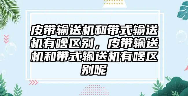 皮帶輸送機(jī)和帶式輸送機(jī)有啥區(qū)別，皮帶輸送機(jī)和帶式輸送機(jī)有啥區(qū)別呢